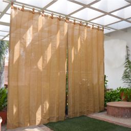 Hippo Loop Curtains with Sun Protection Pack of 2 Beige Brown - 4.5FTX4.5FT-22