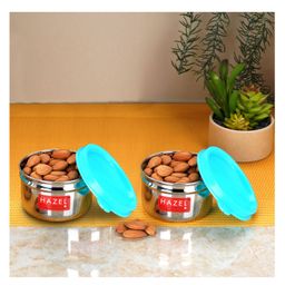 HAZEL Storage Containers for Kitchen Airtight Stainless Steel Lunch box Container for Storage Set of 2 150 ML Each - Silver-10