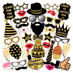 Wobbox Birthday Party Props Happy Birthday Decoration Kit Black -Pack Of 40-image-64