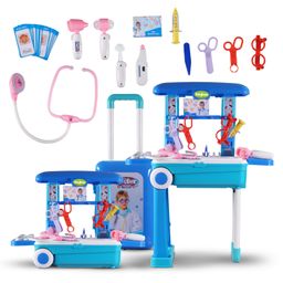 Baybee 3 in 1 Portable Doctor Set for Kids with Convertible Suitcase Led Lights Medical Kit Accessories Playset Pretend Role Play Toys for Kids Little Doctor Set for Kids - 15 Pieces-16