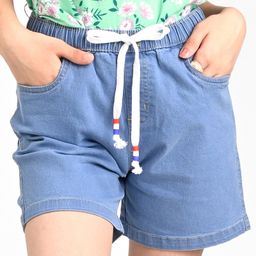 Pine Kids Cotton Woven Mid Thigh Length  Shorts Solid Colour - Light Blue-image-7