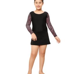 Bosky Full Sleeves Frock Swimsuit with Star Print - Black-image-90