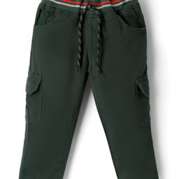 Rikidoos Solid Pocket Detailed Cargo Pant - Green-image-82