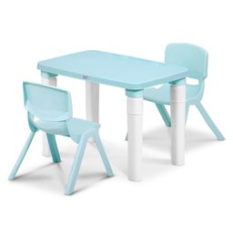 Happy Bear Study table and Double chair set for kids for 2 to 6 years, Height Adjustable Study table for kids - Blue-17