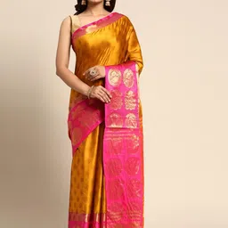 KALINI Yellow Silk Cotton Woven Design Sarees-picture-23