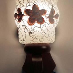 Somil Premium Designer Glass Wall / Night Lamp Elegant & Stylish Dcor Accent for Modern Interiors, color- Brown, White, Size:- 21.5 X 26 X 30.5 CM-image-92