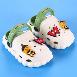 Cute Walk by Babyhug Clogs with Backstrap with Duck Applique - Green image 2