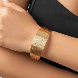 Jewels Galaxy Women Gold-Plated Cuff Bracelet-32
