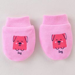 Simply Interlock Cap Mittens and Booties Dog Print Pink - Diameter 9.5 cm image 4