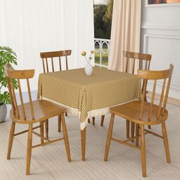 Myntra Elegant Homes Brown Geometric Printed Waterproof 4-Seater Table Cover-image-57
