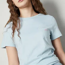 max Women Typography Printed Round Neck T-shirt-image-74