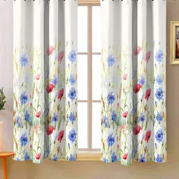 Steve & Anderson Ozzon Red & White 2 Pieces Floral Black Out Window Curtain (5 Feet)-22