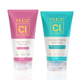 VLCC Clinic Spot Clarifying Face Wash & Cellulosic Peeling Face Scrub Combo-13