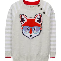 Cherry Crumble By Nitt Hyman Kids Grey Embroidered Sweater-image-24
