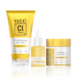 VLCC Clinic Pro Brightening Face Wash, Skin ProBright Micro Serum & ProBright Cica Cream Combo-image-70