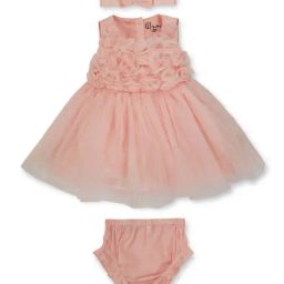 GJ baby Kids Pink Regular Fit Dress Set-image-99