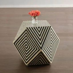 Casagold Black Small Bone Inlay Star hexagon Table-11