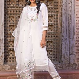 KALINI Women Floral Embroidered Kurta with Trousers & Dupatta-45