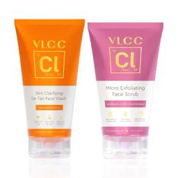 VLCC Clinic Skin Clarifying De-Tan Face Wash & Micro Exfoliating Face Scrub Combo-image-86