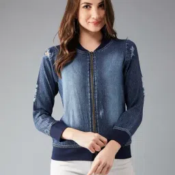 DOLCE CRUDO Navy Full Sleeves Bomber Jacket-23