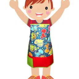 Swayam Multicolor Cotton 200 TC Kids Apron - Set of 1-20