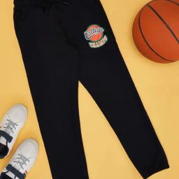 Pantaloons Junior Boys Jet Black Cotton Printed Track Bottoms & Joggers-image-17