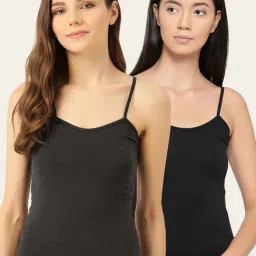 Lady Lyka Black Cotton Camisole (Pack of 2)-picture-23