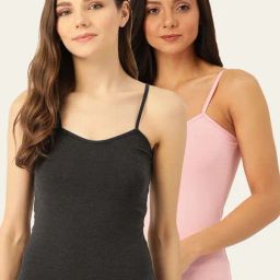 Lady Lyka Multicolor Cotton Camisole (Pack of 2)-image-98