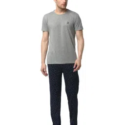 Vimal Jonney Grey & Navy Printed T-Shirt & Trackpants-image-8