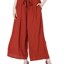Vero Moda Red Flared Fit Palazzos-picture-0