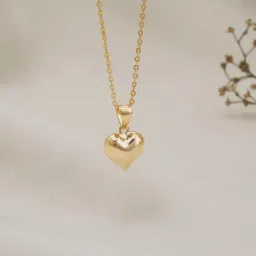 GIVA 92.5 Sterling Silver Gold-Plated Heart Pendant with Link Chain-24