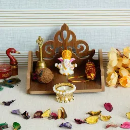 eCraftIndia Carved Design Laminated Wood Pooja Temple/Mandir-47