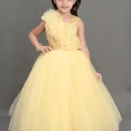 Pink Chick Kids Yellow Sequence Gown-image-20