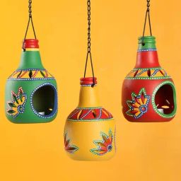 ExclusiveLane 'The Bottle Trio' Tea-Light Holders (Set Of 3)-image-50
