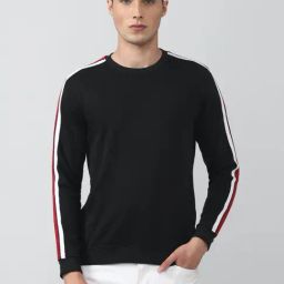Van Heusen Sport Black Regular Fit Striped SweatShirt-picture-6