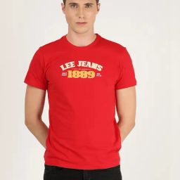 Lee Red Crew T-Shirt-image-77