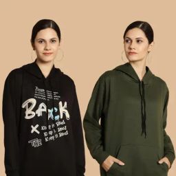 Vimal Jonney Black & Green Printed Sweatshirt - Pack Of 2-image-82