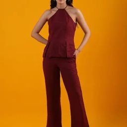 Globus Maroon Maxi Co-Ord Set-image-44