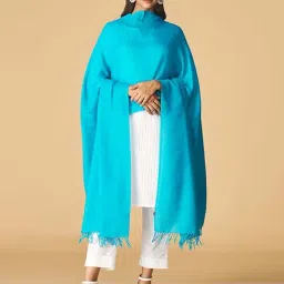 Fabindia Turquoise Plain Shawl-image-24