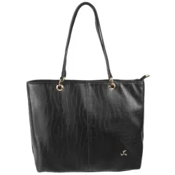 Mochi Black Textured Large Tote Handbag-image-50