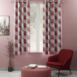 Bianca SANTORO Pink Faux Silk 5 Ft. Window Curtain - Set of 2-30
