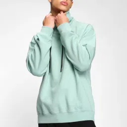 Bewakoof Green Loose Fit Logo Print Oversized Sweatshirt-38