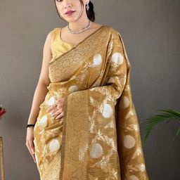 CaniBani Women Embllished Jacquard Silk Banarasi Saree-picture-9