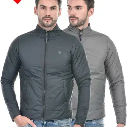 Integriti Navy & Grey Regular Fit Reversible Jacket-image-107