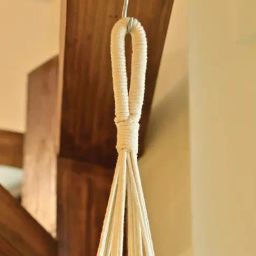 Ugaoo White Small Cotton Macrame Three Layer Hanger image 2