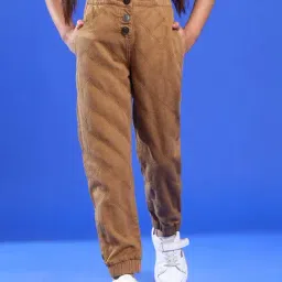 Tales & Stories Kids Brown Cotton Regular Fit Joggers-picture-32