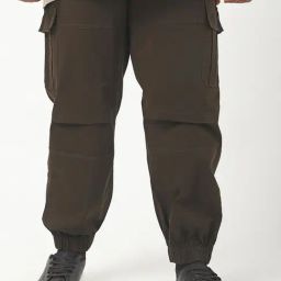 Bewakoof Brown Twill Relaxed Fit Solid Cargo Joggers-image-17
