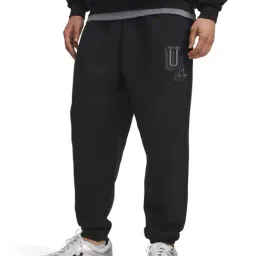 Under Armour Black Cotton Relaxed Fit Sports Trackpants-picture-16