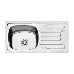 CERA Diana Lite 37x18 inch Matt Finish Stainless Steel 202 Single Bowl Sink with Drainboard-picture-23