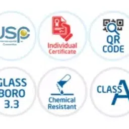 Glassco 5ml Glass Boro 3.3 USP Class A Volumetric Flask with Penny Head Glass and Pe Stopper Calibrated At 20°C QR.130.520.01 image 2
